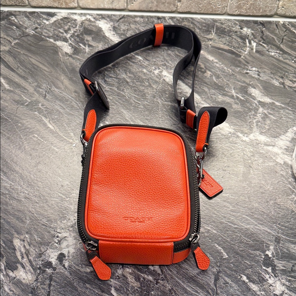 Coach Men's Vibrant Orange Crossbody